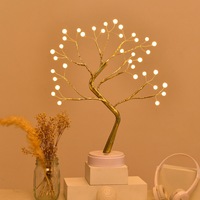 Guirlande lumineuse LED transfrontalière Saint-Valentin Noël, style plante, 45 cm, double alimentation, effet luciole, perle, gypsophile, décoration