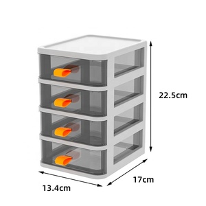 Clear Desk <strong>Drawer</strong> Organizer 4 Tier <strong>Plastic</strong> Desktop <strong>Storage</strong> with Multi-Compartment Makeup Stationery Organizer for Home Office - Product Image 6