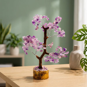 Árbol de Cristal de Amatista Hecho a Mano, Escultura de Flor de Piedras Preciosas, Adorno de Escritorio Feng Shui Grabado, Regalo para el Hogar - Product Image 6