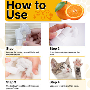 Oimmal Mousse Detergente per Zampe di Animali Domestici, Senza Risciacquo, Schiuma Antibatterica per <span class=keywords><strong>la</strong></span> Pulizia delle Zampe dei Cani - Product Image 2