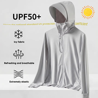 Sweat à capuche en soie glacée anti-UV UPF50+ à séchage rapide, ultra-léger, respirant, avec fermeture éclair intégrale et poches, idéal pour l'extérieur