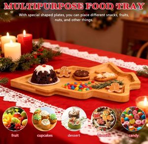 <span class=keywords><strong>Plateau</strong></span> de service pour apéritifs et sushis en forme de sapin de Noël en bois, personnalisable, durable et écologique, pour les fêtes et la maison - Product Image 5