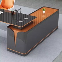 Meubles de bureau modernes haut de gamme, panneau en bois peint, bureau du PDG et du président pour usage administratif, bureau d'ordinateur