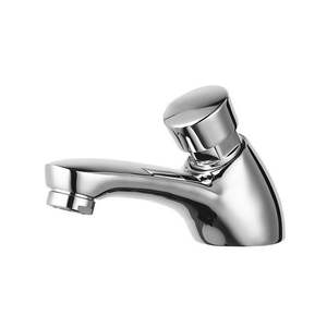 Robinet temporisé pour évier chromé, largeur 18,5 cm, longueur 15,5 cm, robinet de cuisine - Product Image 1