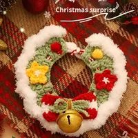 Pet Yuan solide hiver écologique chat collier chat cou écharpe chien cou accessoire décoration de noël mignon tissé collier pour animaux de compagnie