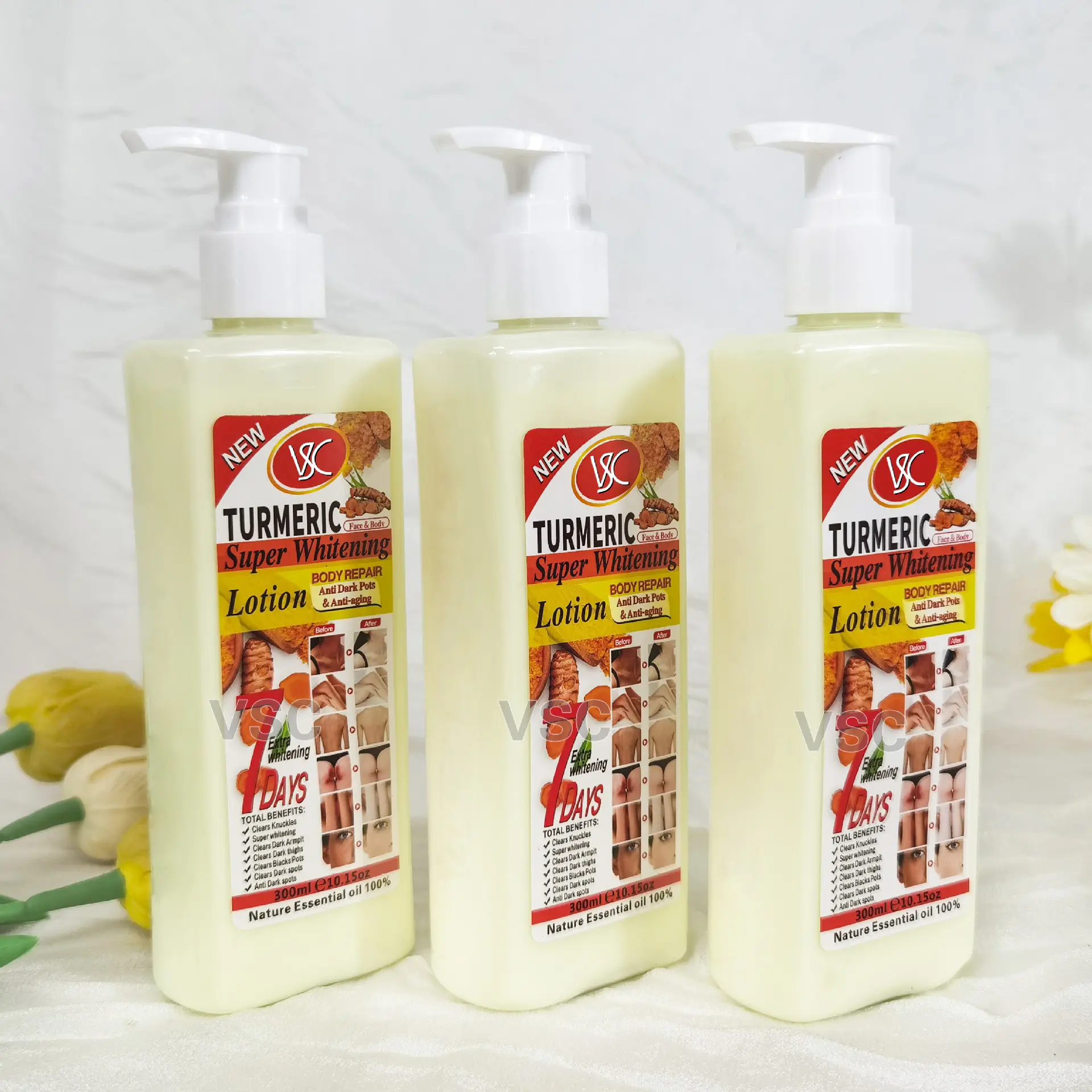 Schlussverkauf Kurkuma-Lotion Hautpflege Aufhellungscreme Aufhellend feuchtend feuchtigkeitscreme nahrhaftes Vitamin C Körperlotion