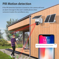 Caméra solaire 4G avec panneau 22W et enregistrement 24h/24, détection humaine PIR et vision nocturne couleur, caméra CCTV solaire extérieure étanche