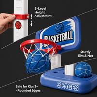 Jeu d'arcade de basket-ball pour enfants, intérieur et extérieur, jouet de sport parent-enfant, ensemble de jouets d'exercice 3 en 1, basket-ball et baseball