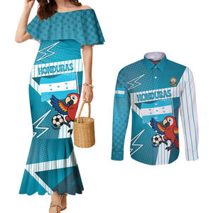 Día De La Independencia De Honduras Parejas A Juego Vestido De Sirena Y Camisa De Botones <span class=keywords><strong>Ropa</strong></span> De Mujer - Product Image 5