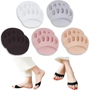 Coussin de chaussure pour les orteils Semelle intérieure Coussin de pied antidérapant pour femmes Coussinets de l'avant-pied à cinq doigts à talons hauts pour femmes