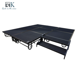Escenario Plegable de Acero Móvil, Escenario Portátil para Eventos, Sistema de Equipo de Escenario Resistente con Ruedas - Product Image 2