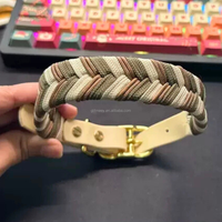Collier pour chien tressé artisanal de qualité supérieure, design élégant, collier recouvert de PVC pour chiots