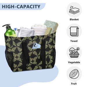 Bolsa de Playa de Gran Capacidad, Diseño Personalizado, Diseño Hawaiano con Estampado de Helecho, Bolsa para Ropa Sucia, Cesto Plegable para Ropa Sucia - Product Image 5