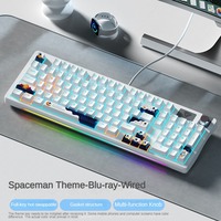 Clavier et souris de jeu filaires mécaniques RGB LED AULA S98, 98 touches pour ordinateur, en stock