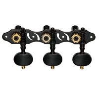 Mécaniques de guitare classique 3+3 en bronze antique avec boutons noirs, chevilles d'accordage pour guitare à cordes en nylon, pièces de rechange