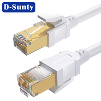 Cable de Red Cat8, RJ45 Chapado en Oro, 28AWG, Cable de Conexión de Cobre Puro de 1 m, SSTP SFTP, Cable Ethernet Cat8 de 1 Metro, 40 Gbps, 2000 Mhz