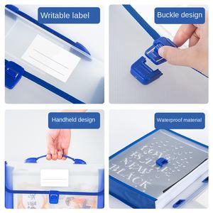 Büyük kapasiteli A4 taşınabilir belge kılıfı ofis öğrenci Test kağıdı kitap saklama çantası PVC dosya düzenleyici zarf dosya klasörü - Product Image 4
