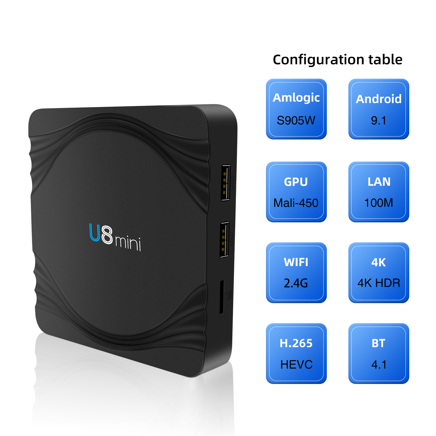 El más nuevo 2,4G Android Tv caja Amlogic S905W TV box con tarjeta TF LAN100 apoyo Asia África nos la UE Set Top Box