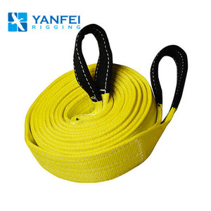 하이 퀄리티 50mm 6m 자동차 견인 스트랩 아이 루프 후크 11 000 파운드 휴식 강도 - Product Image 1