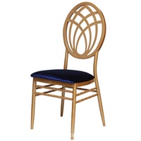 Chaise de mariage Chiavari empilable en métal pour événements, avec coussin, vente en gros