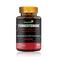 Capsules de Turkesterone à base de plantes J4 avec extrait d'Ajuga Turkestanica pour le soutien musculaire, 60 gélules par flacon pour adultes