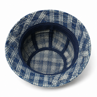 Chapeau Bob Unisexe Vintage Lavé à Rayures pour l'Été, Large Bord, Protection Solaire Extérieure, Logo Personnalisé Imprimé en Usine, Vente en Gros