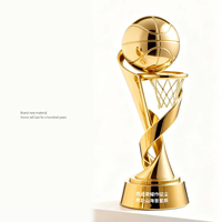 Trophée de basketball en résine personnalisé avec logo et design sur mesure pour les récompenses des événements sportifs