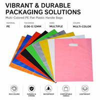 Sacs de shopping en plastique brillant personnalisés avec logo pour petites entreprises, vêtements, chaussures, avec poignées découpées, sacs de boutique