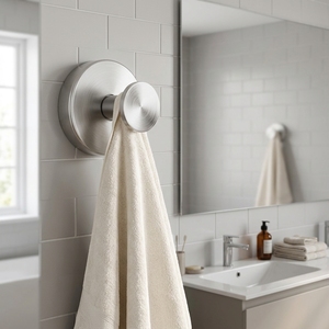 Gancio a ventosa adesivo resistente in acciaio inossidabile Quick Stick per cappotti, cappelli, accappatoi, <span class=keywords><strong>bagno</strong></span> e cucina in stile moderno minimalista - Product Image 1