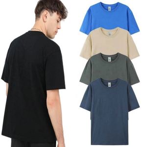 T-shirt uni surdimensionné pour homme 180 g/m² de haute qualité, impression sérigraphique personnalisée, logo numérique, marque, 100 % coton, vente en gros, vierge - Product Image 1