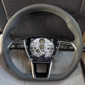 Volant pour <span class=keywords><strong>Audi</strong></span> A6 A3 A4 A5 Q5 <span class=keywords><strong>RS3</strong></span> RS7 Q7 C6 C8 A8 S6 S7 B8 B8.5 B9 S3 S4 S5 Sport Cuir Perforé Noir - Product Image 1