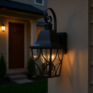 Lanterne murale extérieure noir mat Applique murale extérieure étanche Verre clair 2-Pack Lumières de porche pour maison Garage Mur extérieur - Product Image 2