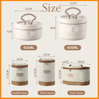 Meilleure vente : Boîte à lunch portable en acier inoxydable 304, isotherme, double couche, type bento