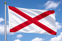 Drapeau de l'État de l'Alabama (États-Unis) 3x5 pieds, drapeau d'extérieur de l'Alabama, croix de Saint-André rouge, polyester, bannière décorative pour jardin
