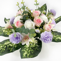 Fleurs de cimetière funéraire Fleurs artificielles 3D Hommage funéraire Arrangements floraux Hommage au cercueil