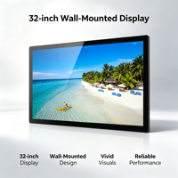 Monitor Táctil Capacitivo Industrial de 32 Pulgadas, 1920x1080, IP65, Panel Frontal, Montaje en Pared, Pantalla LCD, USB, DVI, Serial, Compatible con OEM, ODM, RoHS