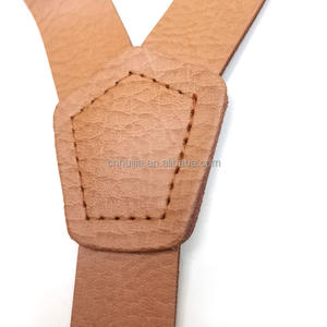 Hecho en China hecho a mano personalizado padrinos de boda de cuero genuino Tan hombres tirantes de boda para chaqueta informal - Product Image 3