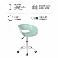 Chaise de bureau ergonomique moderne BTC BTS Green PP, cadre en acier, pivotant à 360 degrés, réglable en hauteur, pour salon