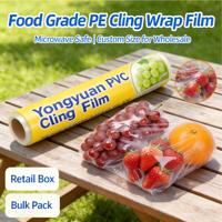 Film alimentaire souple en PVC, film étirable, rouleau jumbo moulé par soufflage, film rétractable personnalisé, anti-buée, anti-fuite, pour l'emballage de produits frais