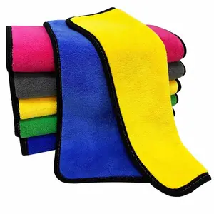 Double Sided Microfiber Cleaning Towel 30x60 Quick Dry Two-in-One Car Washing and Kitchen Cleaning Towels Wholesale Support