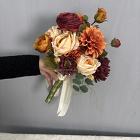 Décoration de mariage Couronne florale orange Centres de table Fleur artificielle Blush Rose Ball