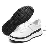 Nouvelle mode blanche hauteur personnalisée dentelle coréenne élégante marche sneakers hommes hauteur décontractée augmentation