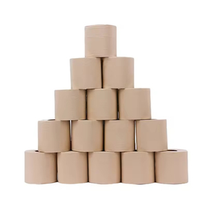 Muestras Gratis, Papel Higiénico de Pulpa de Bambú Virgen Sin Blanquear, Rollo de Papel Higiénico Marrón, Personalizable al por Mayor - Product Image 1