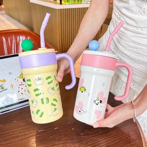 Ceramic <b>Insulated</b> Water Mug 500Ml With Straw For Women Office Use Summer 2025 New Style Gift <b>Cup</b> - Product Image 5