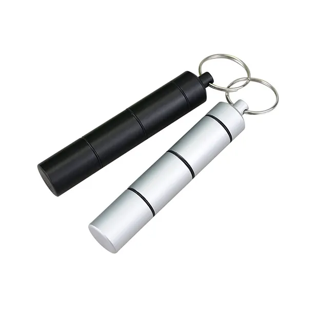 Petit médicament portable en métal, porte-pilule porte-clés en alliage d'aluminium boîte à pilules bouteille extérieure mini pilulier étui conteneur/