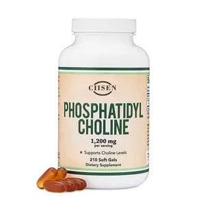 Choline की खुराक सोयाबीन सूरजमुखी लेसितिण Phosphatidylcholine 1200mg 210 Softgels समर्थन मस्तिष्क और जिगर स्वास्थ्य