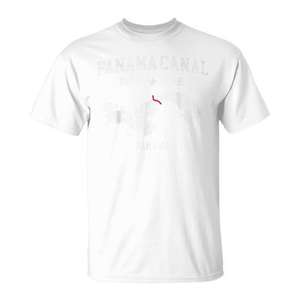 T-shirt souvenir du Canal du Panama, design de carte vintage 1881, cadeau culturel - Product Image 1
