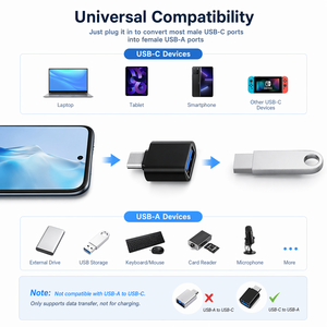 <span class=keywords><strong>Adaptateur</strong></span> OTG USB Type C mâle vers USB <span class=keywords><strong>femelle</strong></span> certifié ROHS CE UKCA, convertisseur USB C OTG - Product Image 4