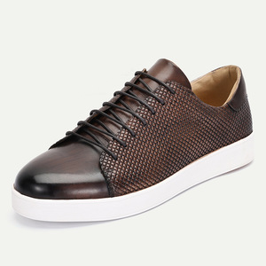 Dress Shoes Men Genuine Leather <b>Round</b> Toe Lace-up Office Career All Seasons <b>Cushioned</b> Rubber Outsole - Product Image 4