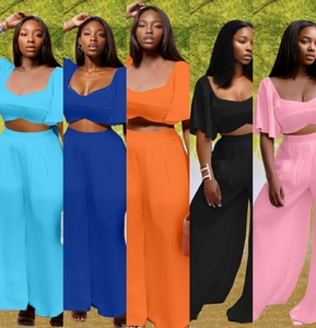 Loose Wide Leg Plus Size Two Piece Pants <b>Set</b> Women Fashion - Product Image 4